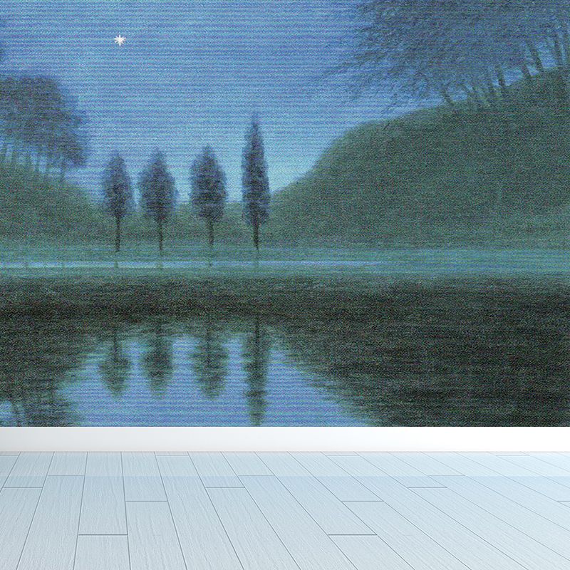 Contemporary Woodland Wall Mural Green Girls Bedroom Wall Covering, Personalized