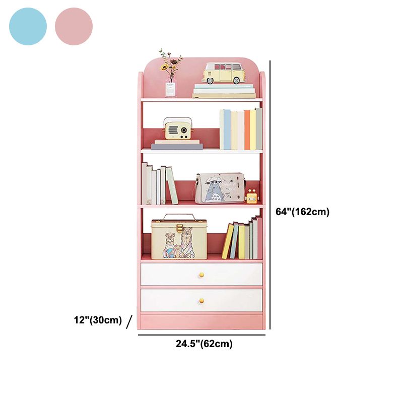 Modern Rectangle Bookcase Wooden Closed Back Bookshelf with Shelves