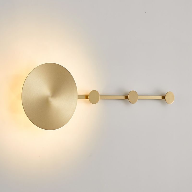 1-Light Round Sconce Light Fixture Modern Metal Wall Light for Hallway