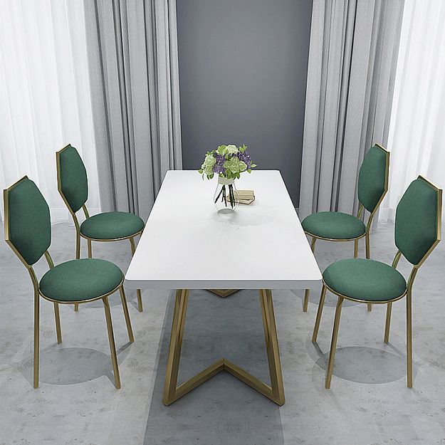 Solid Wood Dining Set with Velvet Chairs 1/3/5/7 Pieces Dinette Set for Home