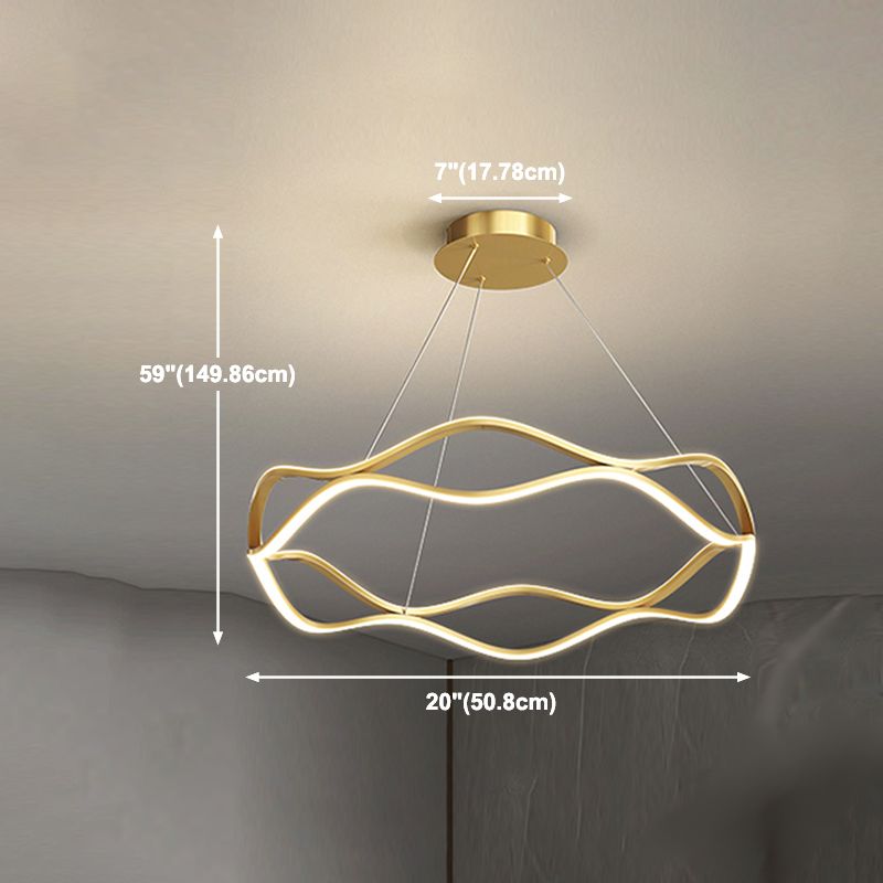 Twisting Shade Metal Chandelier Lights Modern 2- Light Chandelier Lighting Fixtures