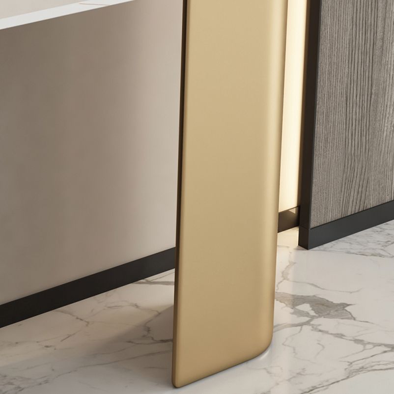 Glam Console Table Stone Rectangle Accent Table , 13.78-inch Wide