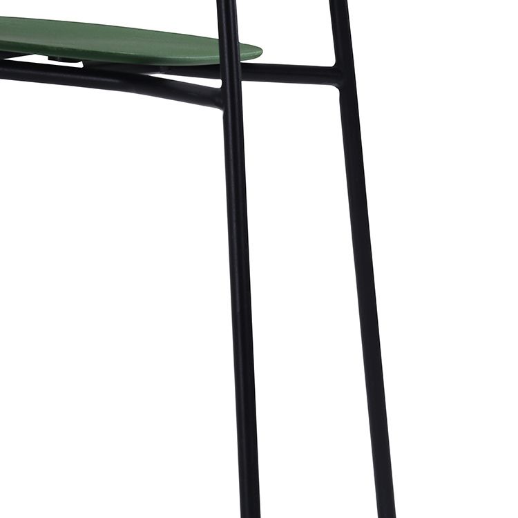 Industrial Dining Armless Chairs Plastic Open Back Side Chair with Metal Legs