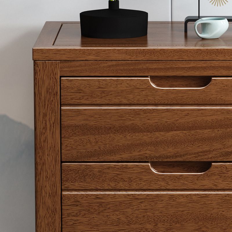 Rectangle Brown Walnut Accent Chest with Drawers Modern Chest