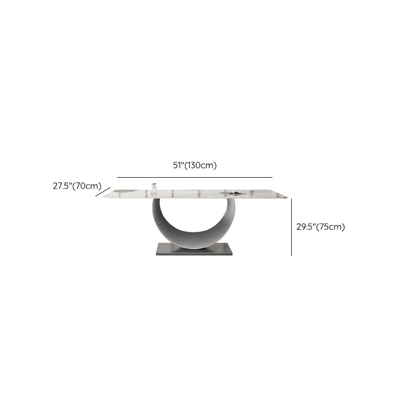Industrial Dining Rectangle Table Sintered Stone Table with Metal Legs for Home Use