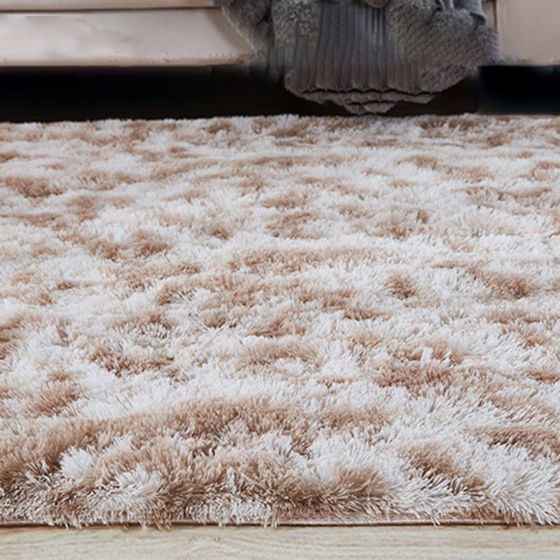 Rapis moderne Tie simple Dye Print Carpet Living Room Polyester Shag Tapis avec un support sans glissement