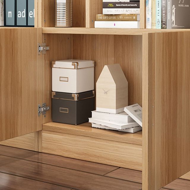 Closed Wooden Bookcase Modern Home Living Room Cabinet Bookshelf