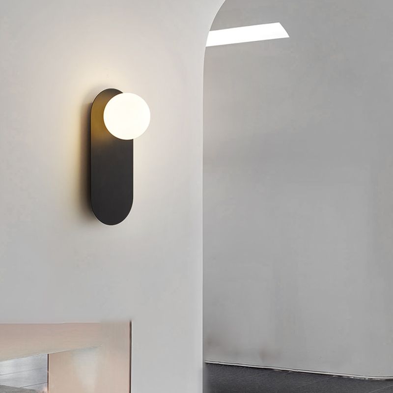 1-Light Modernism Wall Mounted Sconce Glass Wall Light for Foyer