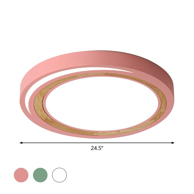 Acrylique Circle LED Ceiling Mount Light Macaron Style Ceiling Lamp for Boys Girls Bedroom