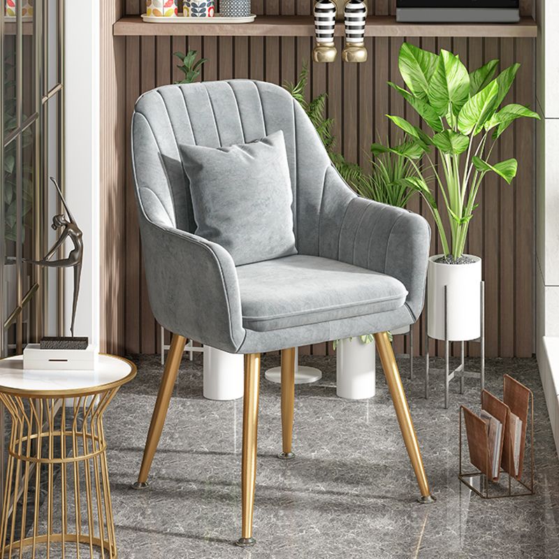 Scandinavian Style Metal Dining Chair Bedroom Solid Back Dining Arm Chairs