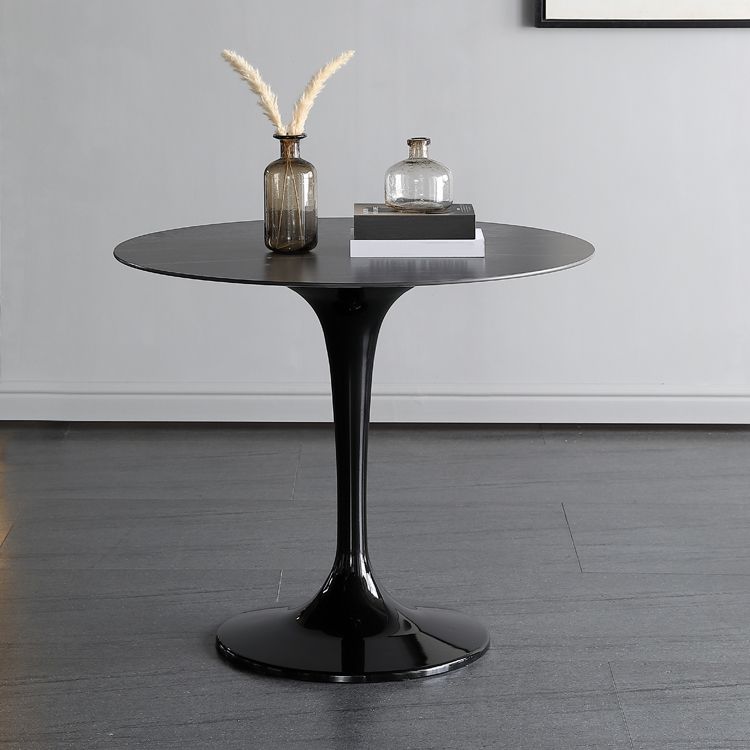 Mesa de comedor redonda Simplicity, mesa de piedra sinterizada con base de tulipán para comedor