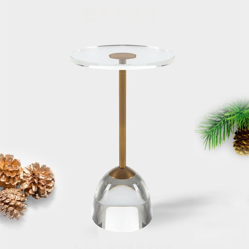 Round Shape Sofa Side Accent Table Pedestal End Table, 15.7" W x 15.7" D x 22.4" H