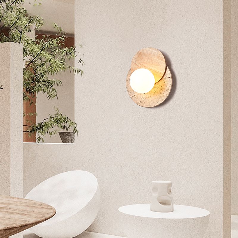 Modern Glass Globe Shade Wall Lighting Fixtures 1-Light Wall Lamp for Dining Room