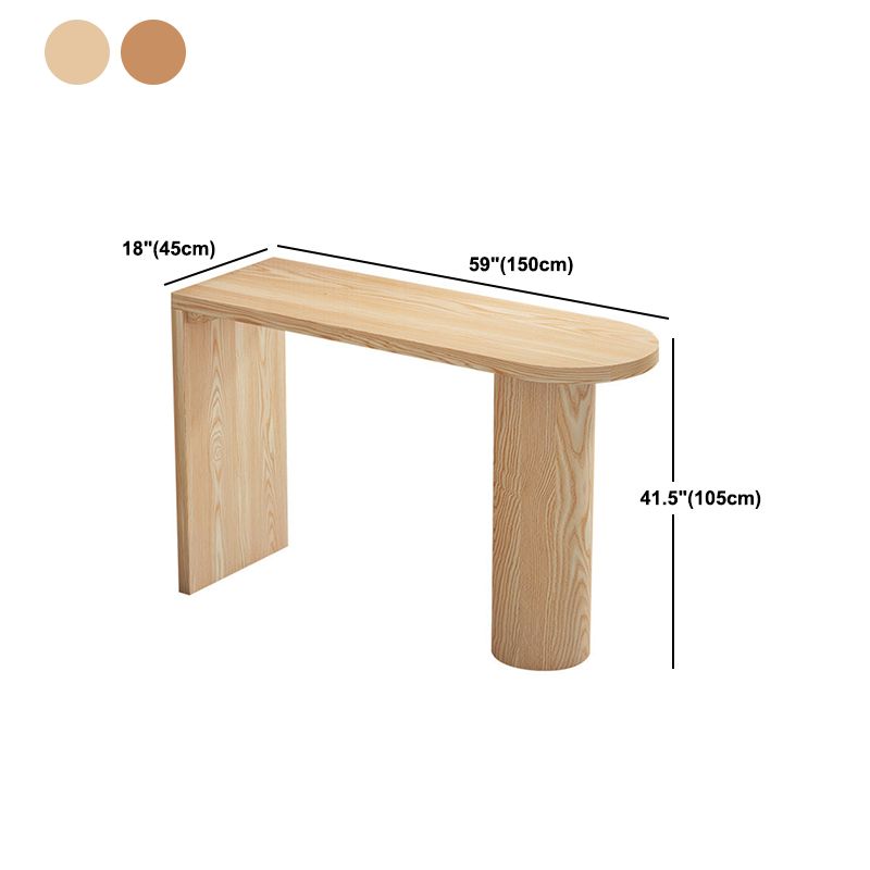 Specialty Pine Wood Top Bar Table Matte Finish Contemporary Pub Table