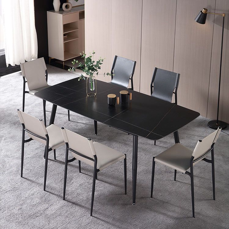 Sillas de comedor estilo moderno Silla auxiliar de cocina sin brazos con patas de metal