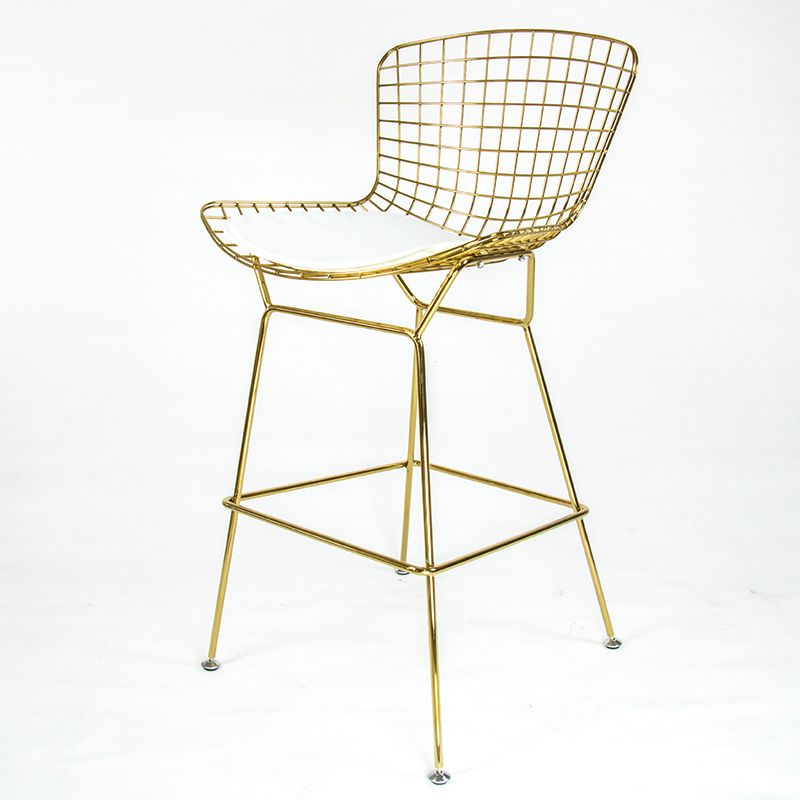 Contemporary Rectangle Bar and Counter Stool Metal Stool with 4 Legs