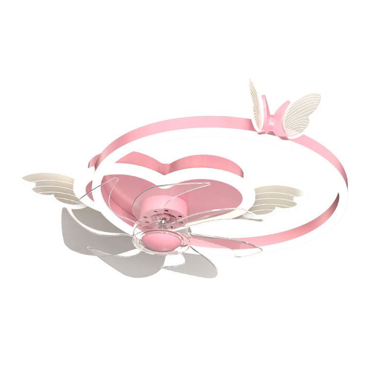 Ventilador de techo circular minimalista de moda Luz de acrílico para niños LED LED SEMI FLUSH LUCH