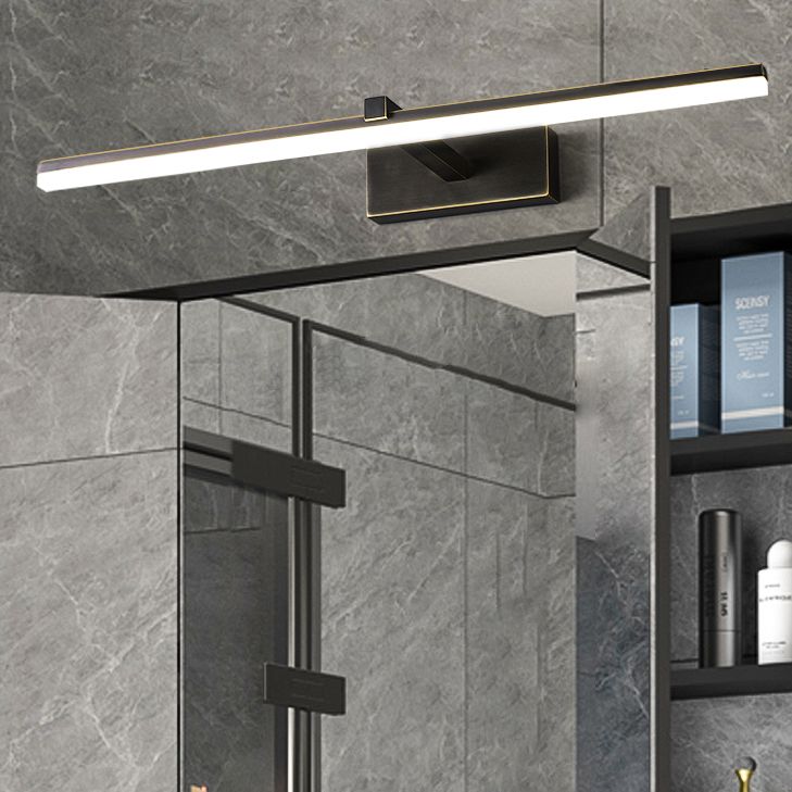 Modern Minimalist Style Linear Wall Mounted Vanity Lights Copper Flush Mount Wall Sconce for Bathroom