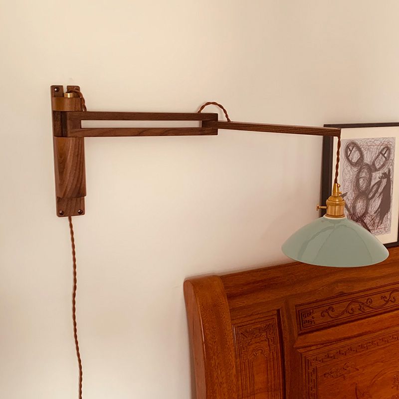 Éclairage de paroi de bras réglables en bois 1 luminaire mural d'éclairage luminaire