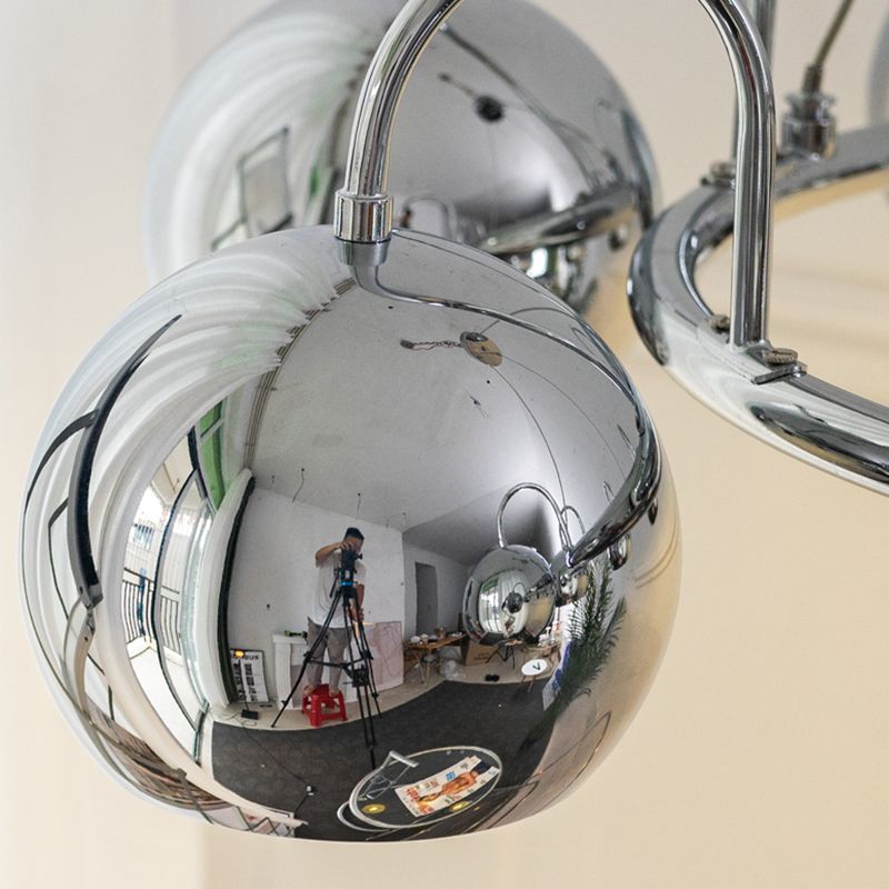 Postmodern Metal Chandelier Light Fixtures Multi Head Restaurant Hanging Chandelier