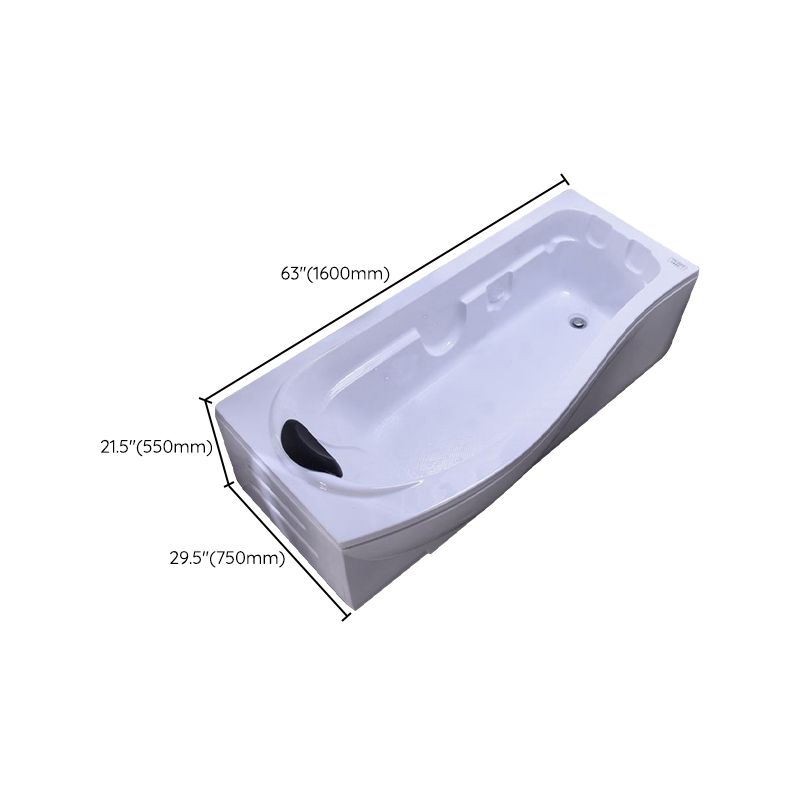 Modern Rectangular Bathtub Stand Alone Acrylic White Soaking Bath