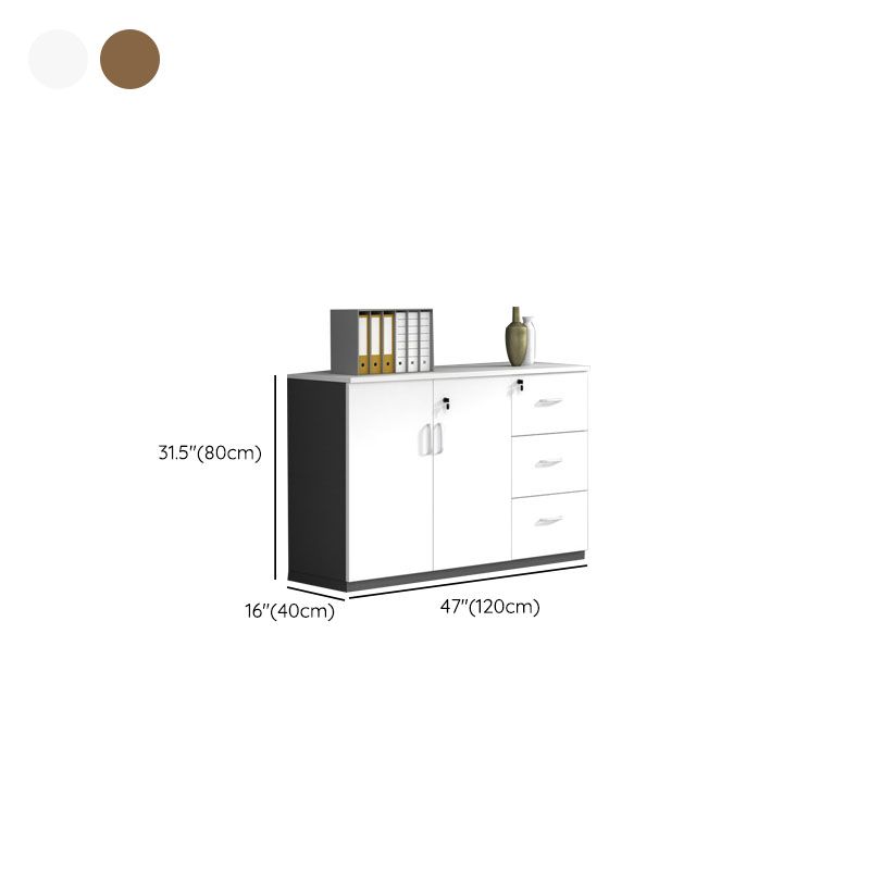 Contemporary Style Filing Cabinet Wood Lateral File Cabinet with Locking Storage