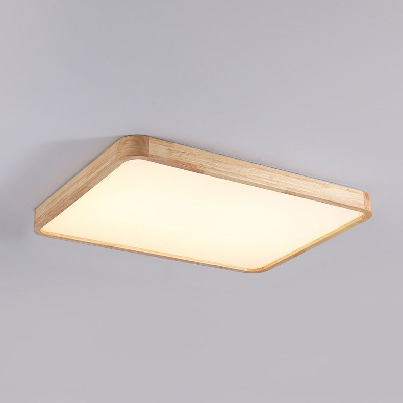 Plafonnier encastré en bois d'éclairage encastré géométrique de style simple et moderne