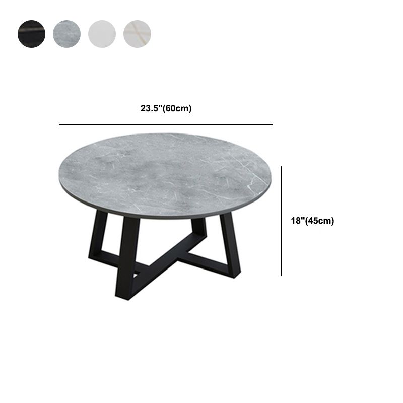 Single Coffee Table Slate Round Coffee Table for Living Room