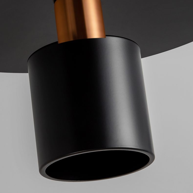 Black Metal Disco Metal Sombra colgante Ligero de hierro Moderno Iluminación para comedor para comedor