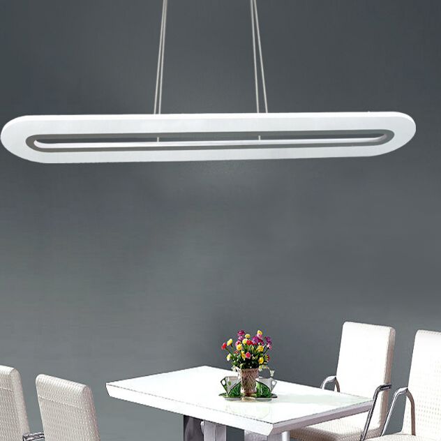 Nouveau éclairage de lustre linéaire en aluminium blanc moderne pour le bureau