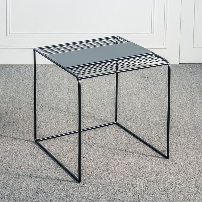 Mid-Century Modern Cocktail Table Metal Square Single Coffee Table