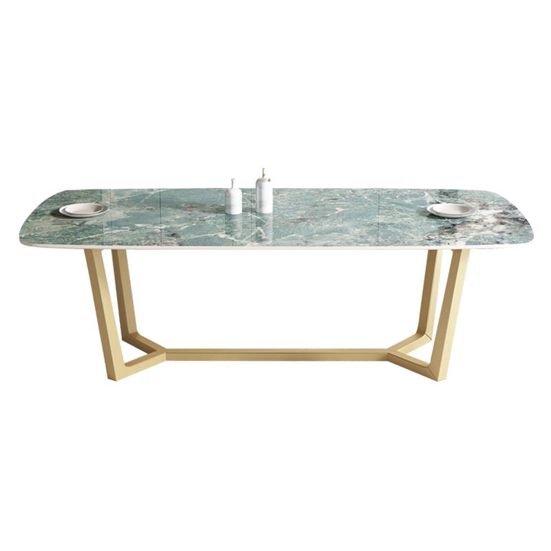 Metaal traditionele luxe rechthoek binnen tafel gesinterde stenen tafel met schroefdeksel