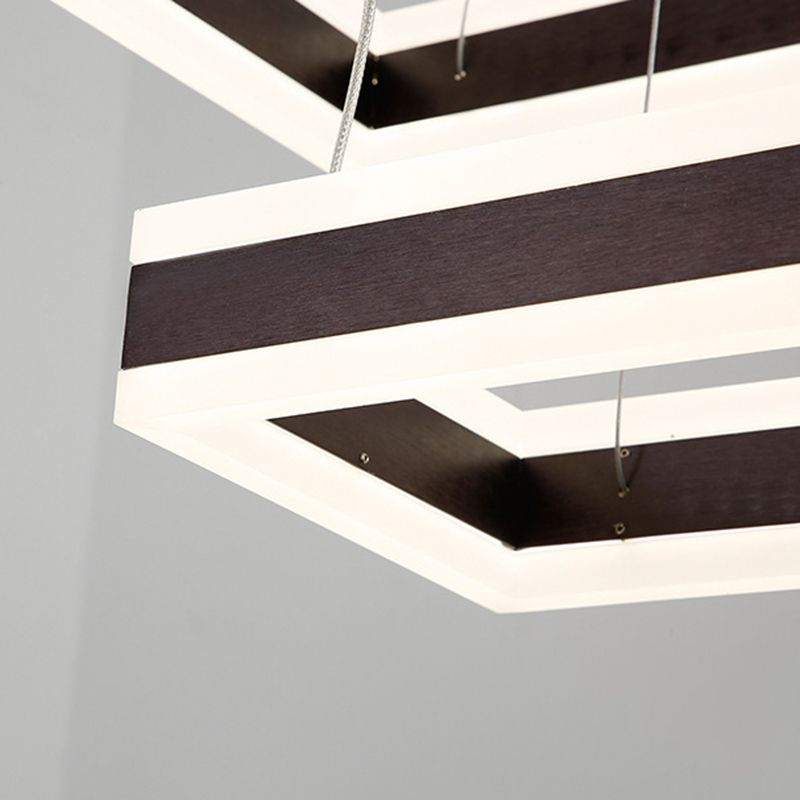 Black Tiered Metal Squared Ceiling Pendant Contemporary Ceiling Lighting Fixtures