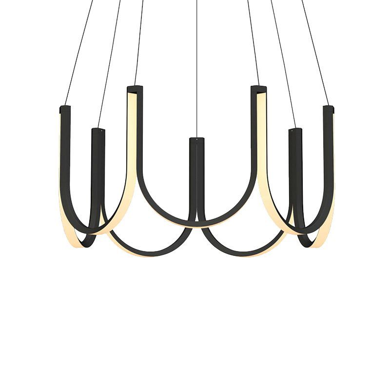 Modern Style Simplicity Line Chandelier Acrylic LED Pendant Light for Living Room