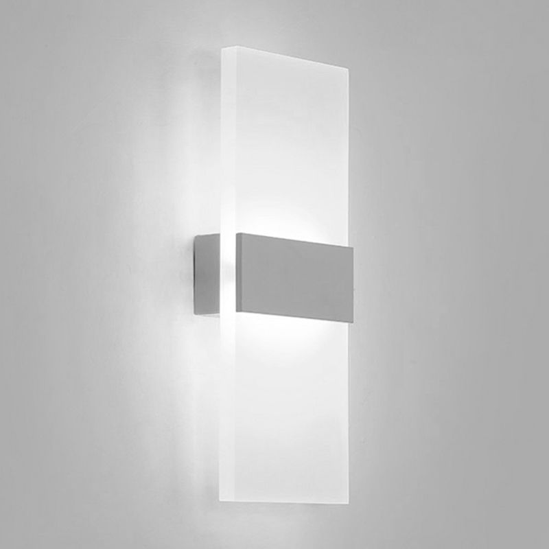 Moderno de moda simple estilo geométrico mate de pared de metal 1 apliques de luz