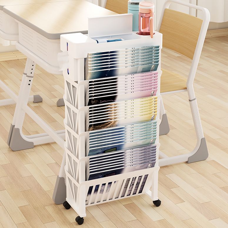 Plastic Closed Back Geometric Bookshelf Contemporary Bookshelf for Classroom