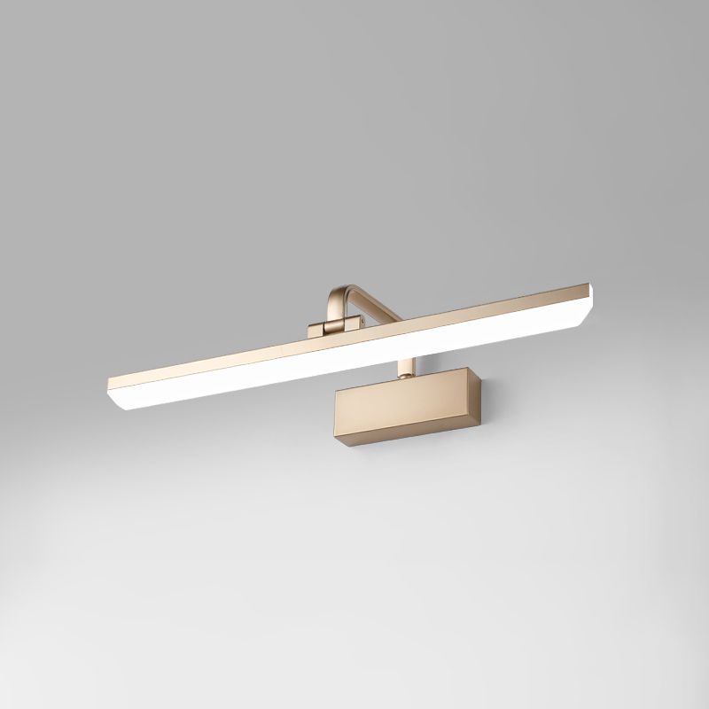 Mirror de miroir linéaire en métal lumières murales modernes 1 montage mural de tête pour les toilettes