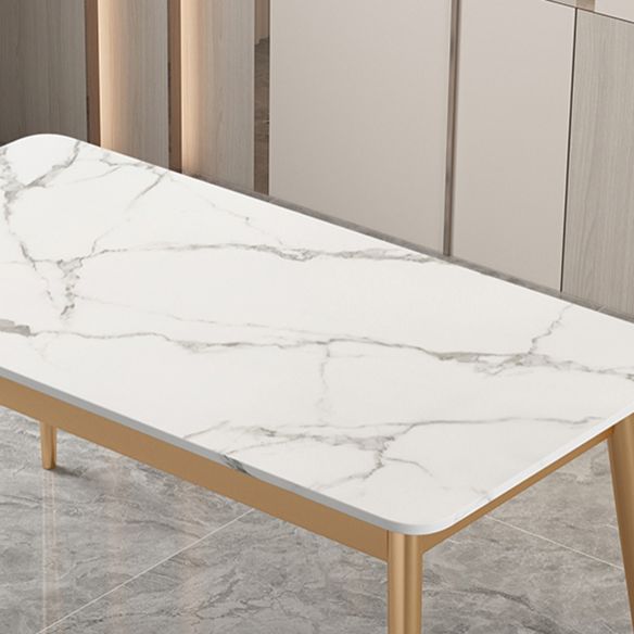 Modern Sintered Stone Top Standard Dining Set White Kitchen Dining Set with 4 Legs Table