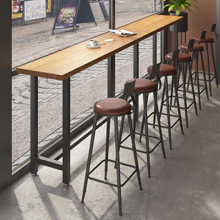 Modern Bar Table Set 1/7 Pieces Rectangle Pine Wood Counter Table for Shop