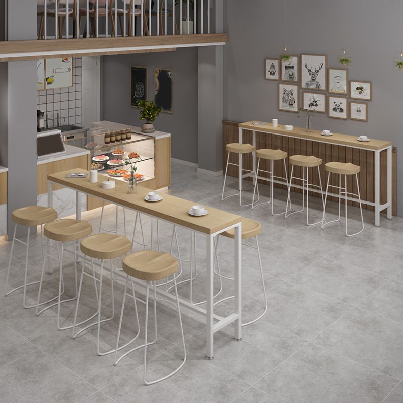 Natural Solid Wood Table and Stool Set 1/2/5/9 Pieces Rectangle Pub Dining Set