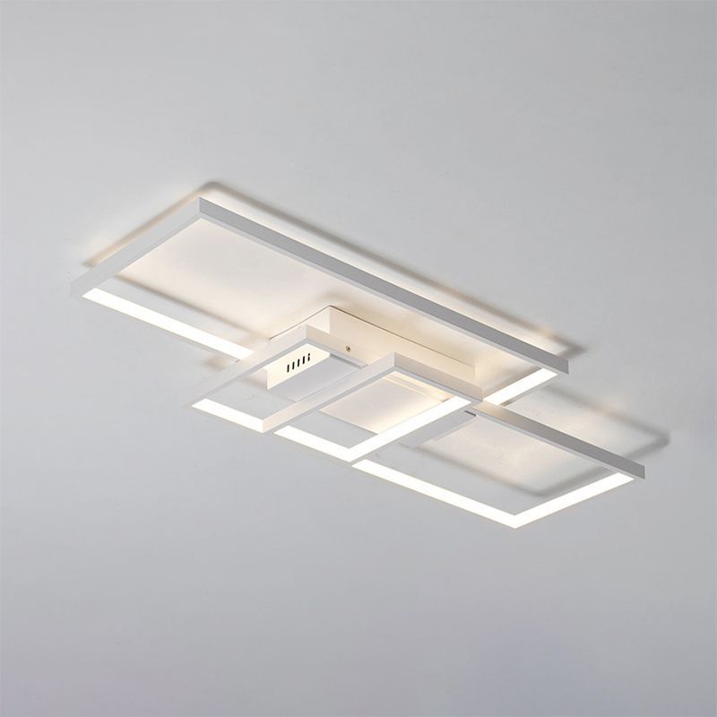 33.5"/41" Wide Traverse Flush Ceiling Light Contemporary Acrylic LED Black/White Flushmount Lighting in Warm/White/Natural Light