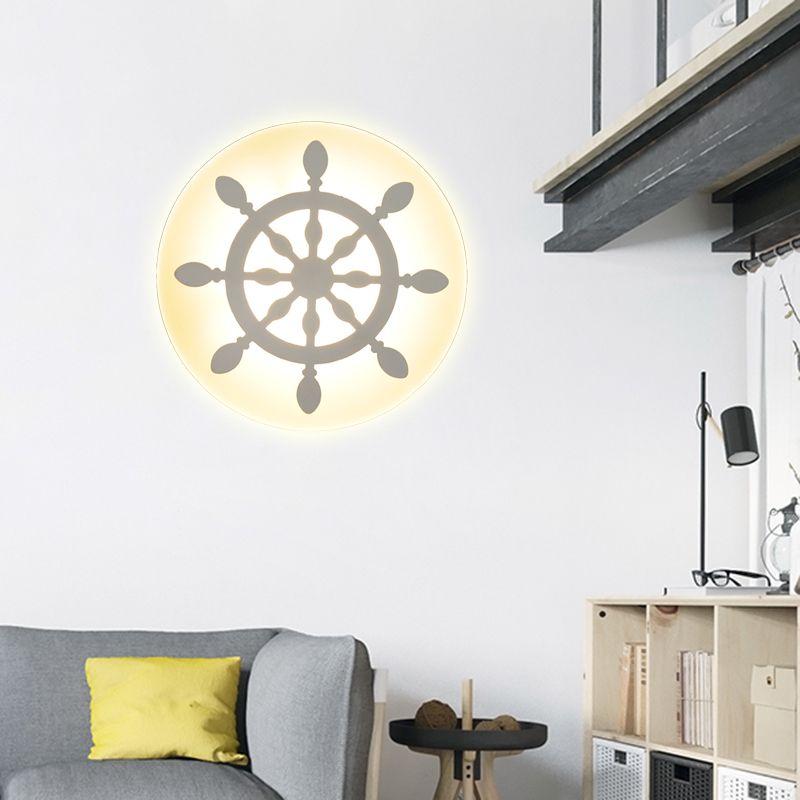 Flat Cartoon Shape Wall Light Modern Stylish Acrylic LED Wall Lamp in White for Stair