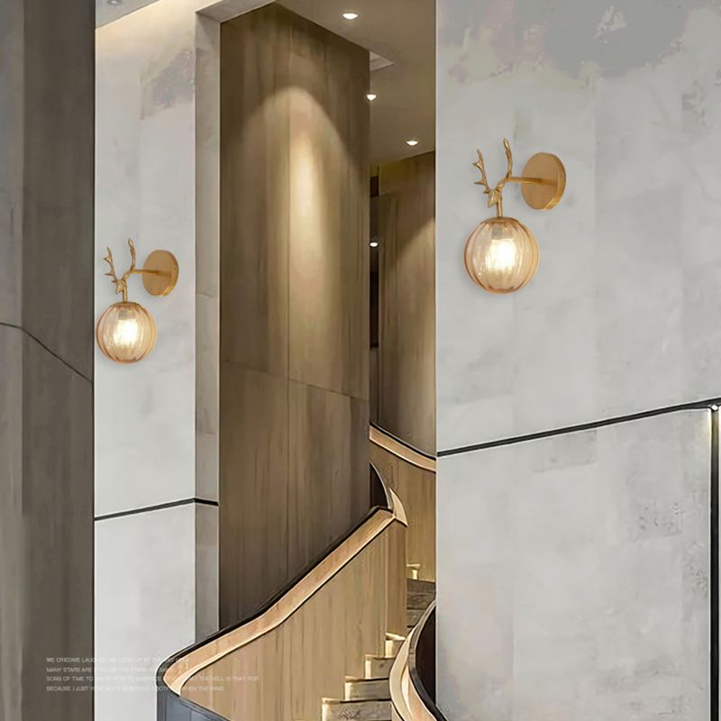 Contemporary Style Ball Wall Mounted Lamps Glass 1 Light Wall Light Sconce