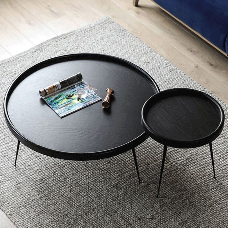 Modern Tray Top Coffee Table Round 3 Legs Coffee Table for Living Room