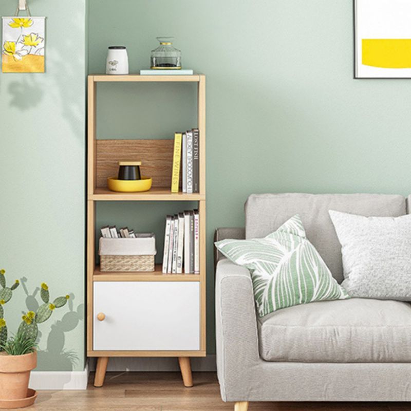 Engineered Wood Standard Bookshelf Matte Finish Shelf Bookcase with Doors