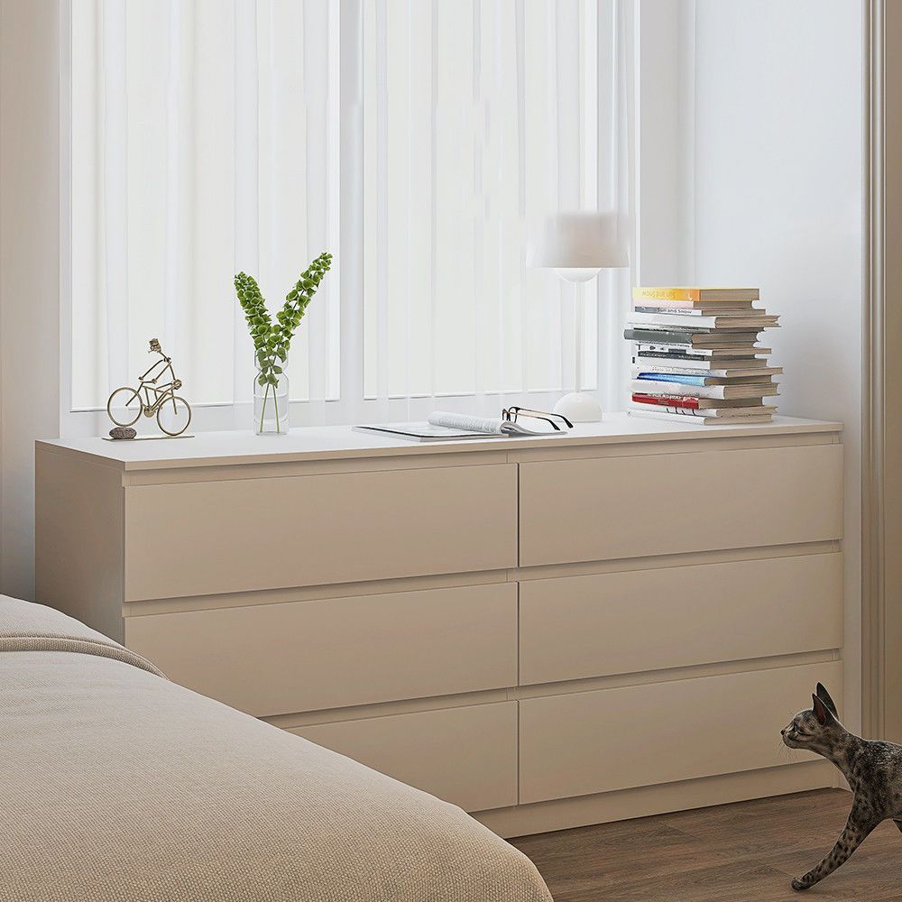 Bedroom Storage Chest Dresser Modern Style White Storage Chest with Drawers
