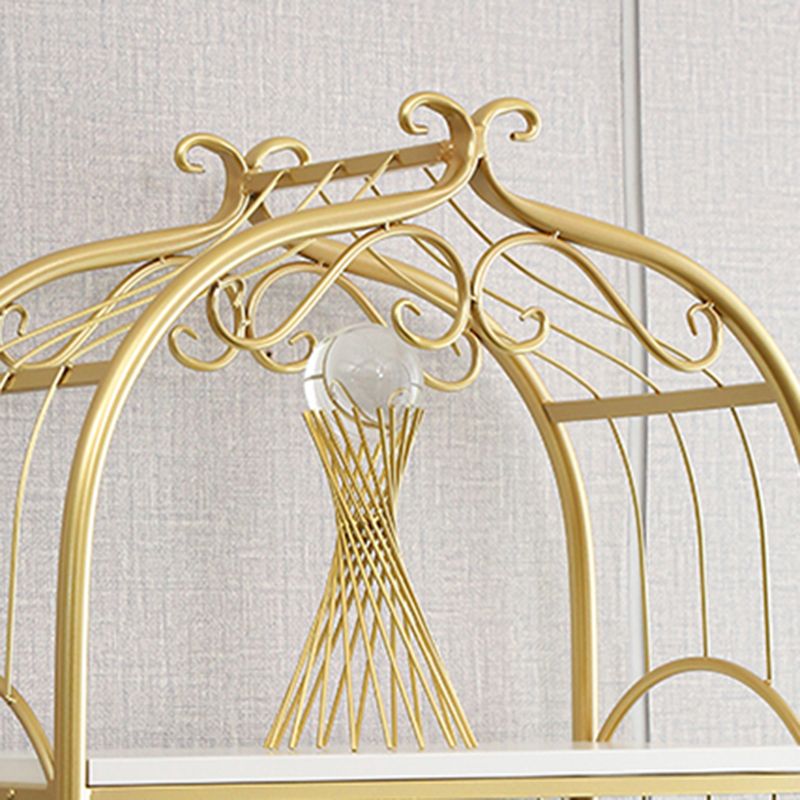 Glam Style Gold Bookshelf Metal Open Shelf Bookcase for Home