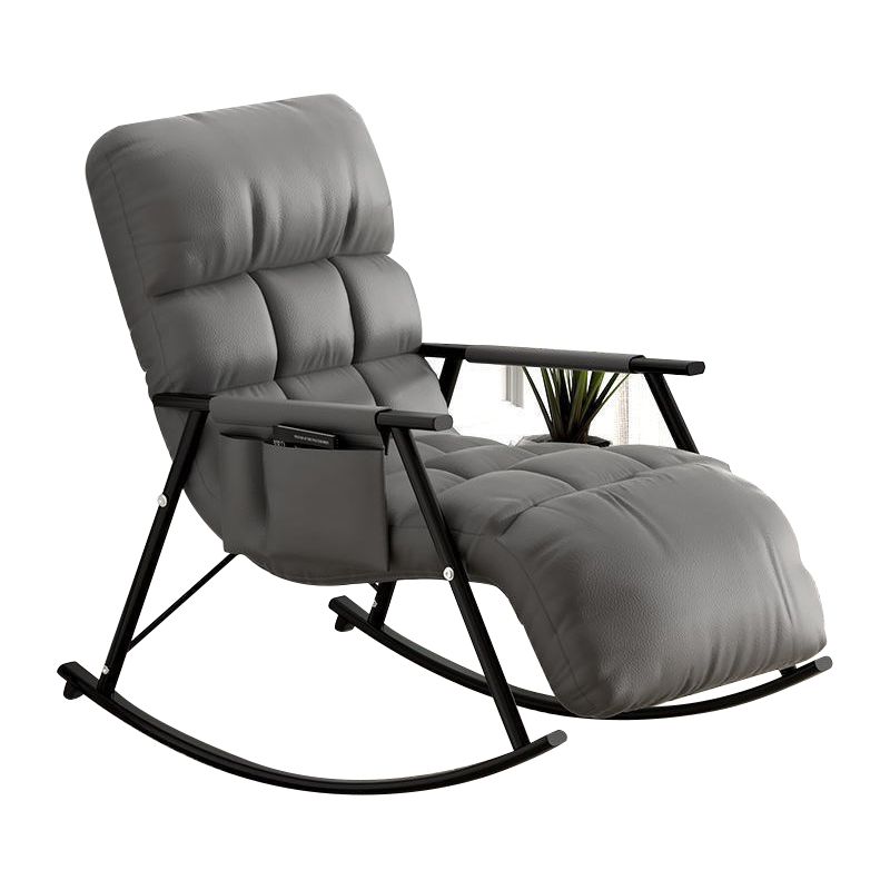 Modern Recliner Chair Pure Color Tufted Rocker Chair for Living Room