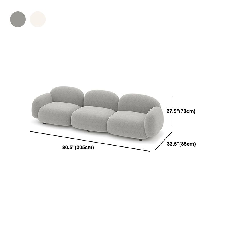 27.5" H Modern Faux Leather/wool Square Arm Sofa For Living Room