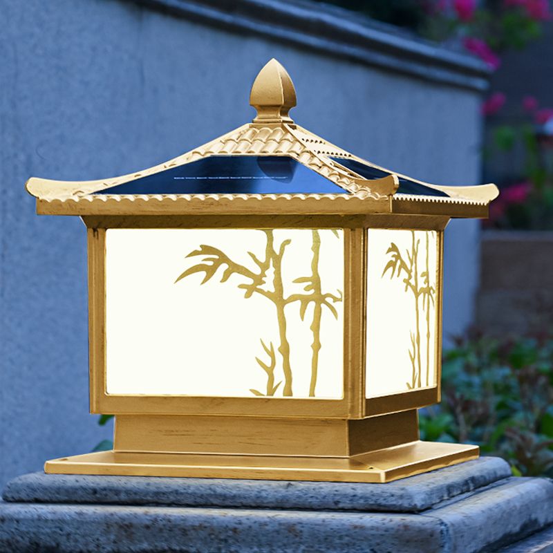 Modern Pillar Lamp Simplicity LED Solar Lighting Fixture for Garden